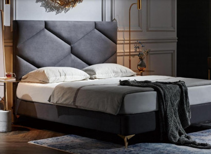 Schlafzimmer Set Bett + 2x Nachttische 3tlg. Nachttisch Möbel Luxus Hotel Samt